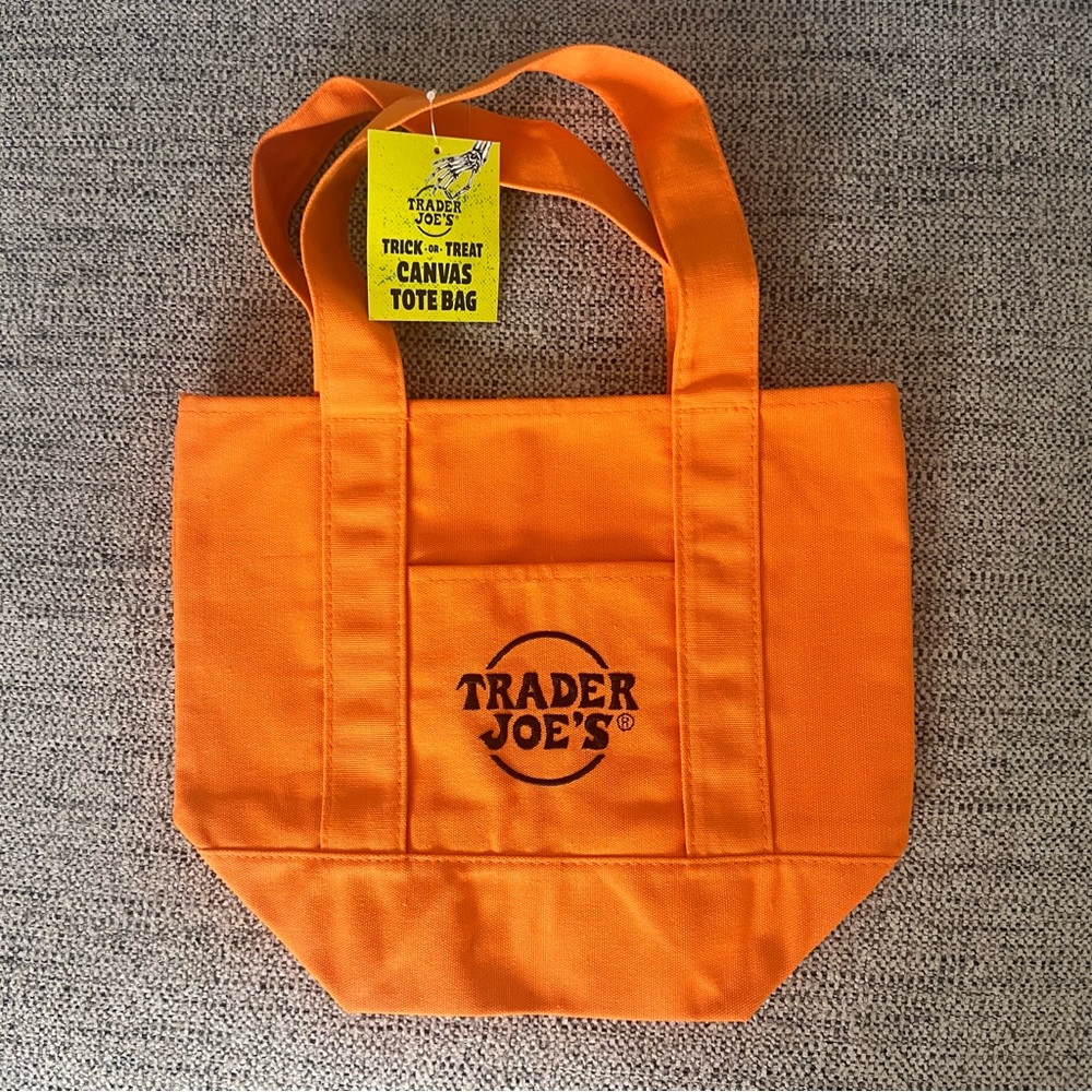 Trader Joe's Orange Canvas Mini Tote Bag